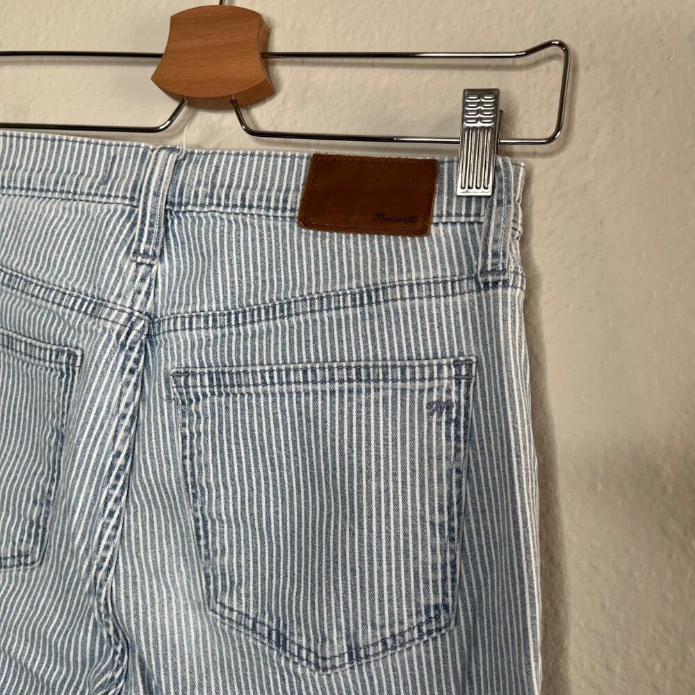 Madewell 10" Womens Blue White High-Rise Skinny Crop Jeans Piper Stripe Size 25 - Picture 5 of 13